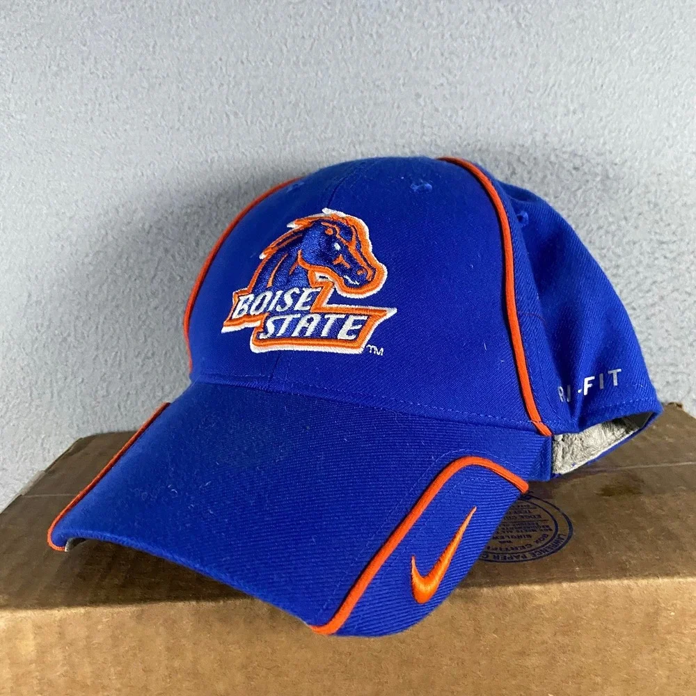 Nike Boise State Broncos Dri-FIT Hat Mens Blue Orange Adjustable Strapback Cap